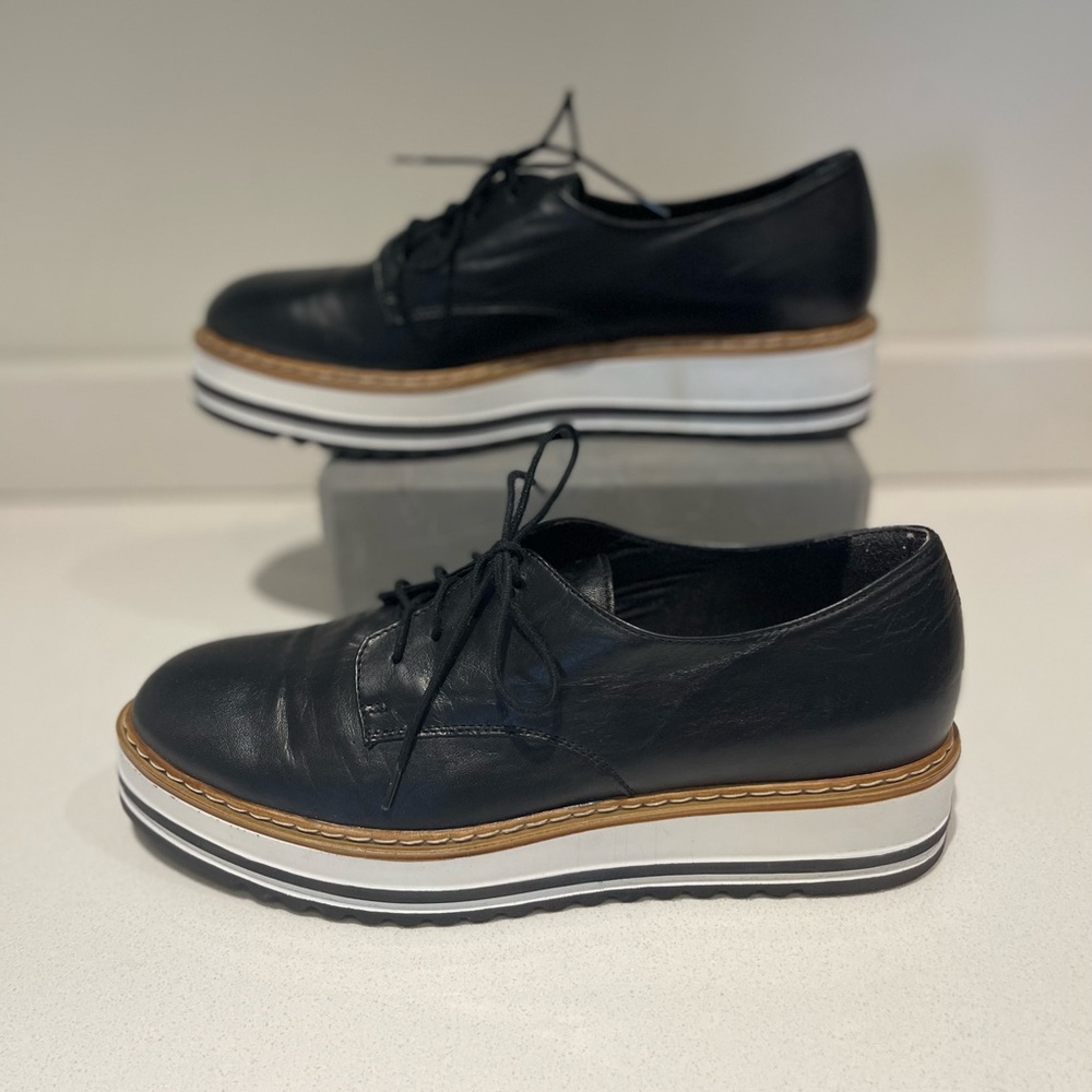Summit black leather white mountain Oxford platform Sneakers Made Italy 41, 10